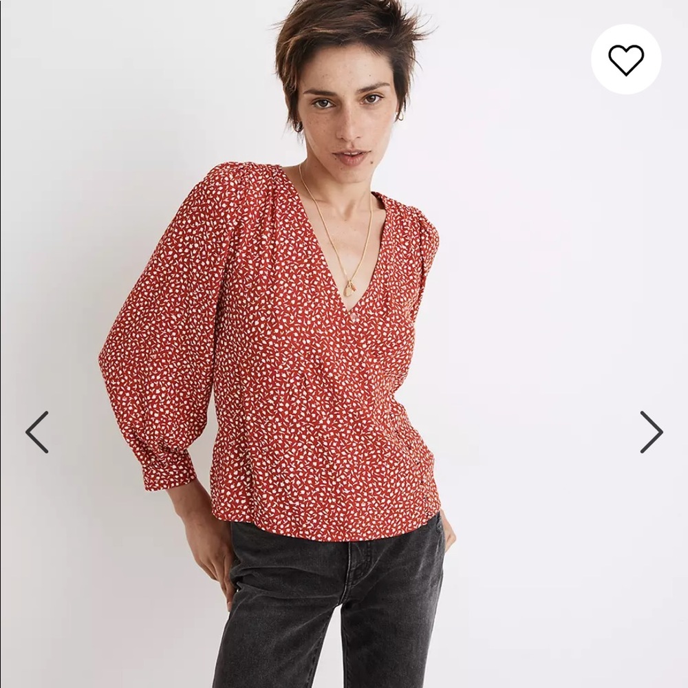 Kinston Side-Button Wrap Top in Park Picnic - Picture 1 of 3
